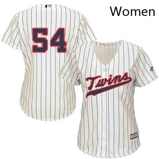 Womens Majestic Minnesota Twins 54 Ervin Santana Authentic Cream Alternate Cool Base MLB Jersey